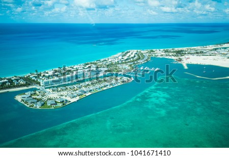 Aerial view Bimini island, Bahamas  Royalty-Free Stock Photo #1041671410