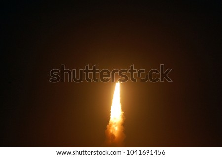 Launch of the Space Shuttle Discovery from Cape Canaveral, Florida, USA Royalty-Free Stock Photo #1041691456