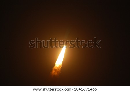 Launch of the Space Shuttle Discovery from Cape Canaveral, Florida, USA Royalty-Free Stock Photo #1041691465