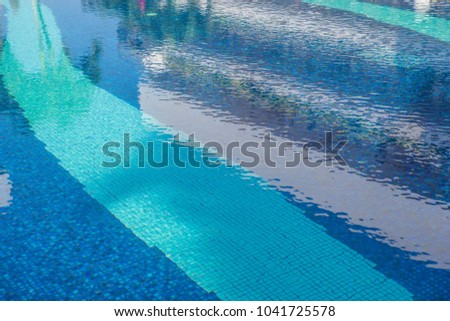 Blue color of swimming pool floor