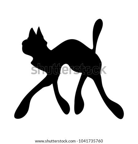 Cat animal logo icon sign silhouette Cartoon creative lazy funny design style Fashion print clothes apparel greeting invitation card picture banner badge poster flyer websites Vector Illustration