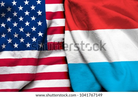 United States of America flag and Luxembourg flag together