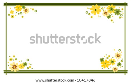 Decorative flower frame in summer colors green and yellow (available as vector as well)