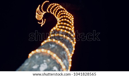 Unique decoration party lights illuminated abstract background photo