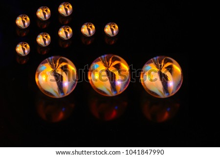 Isolated unique playing marble balls stock photo
