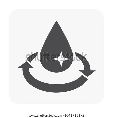 Water treatment, filter, purifier or purification vector icon. Consist of drop or droplet water, simple abstract shape, recycle sign. Remove waste for provide clean and purity water for drinking. Royalty-Free Stock Photo #1041918172