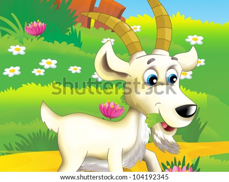happy cartoon goat