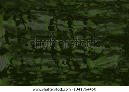 Green wet abstract paint leaks and splashes texture on white watercolor paper background. Natural organic shapes and design.