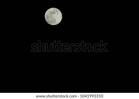 full moon in the black sky