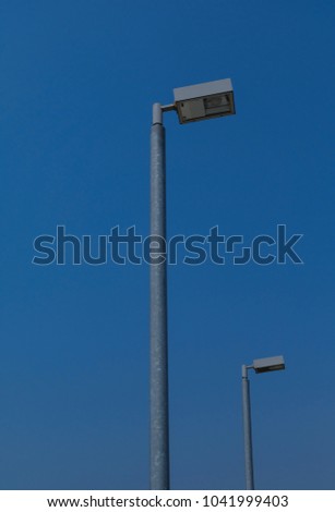 The light pole blue sky