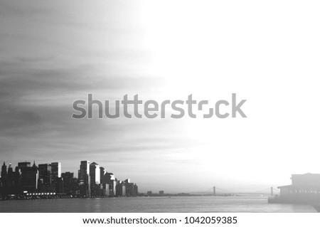 beautiful epic black and white photograph from new york city skyline 