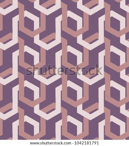 Abstract seamless pattern with  geometric elements and zigzag lines