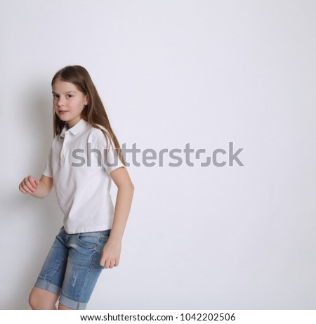 Beautiful studio portrait of european caucasian teen girl

