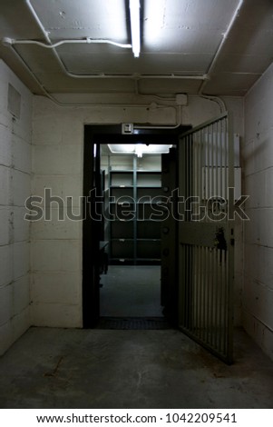 Abandoned Bank Vault with first security door open.