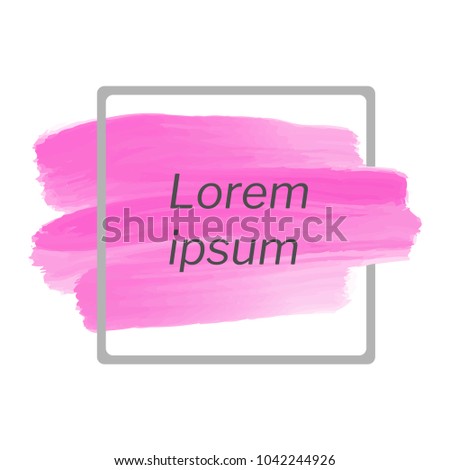 Abstract brush painted acrylic texture background over square frame vector illustration. Perfect design for logo, headline and sale banner.