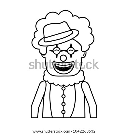 portrait happy clown with makeup and hat