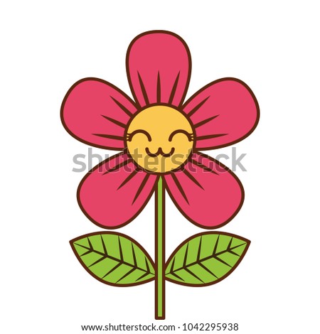 beautiful flower cute kawaii cartoon
