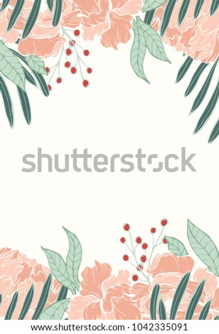 Abstract elegance  frame with floral background.