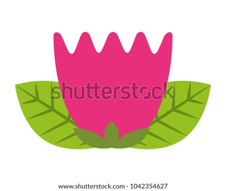beautiful one flower on leaves decoration vector illustration