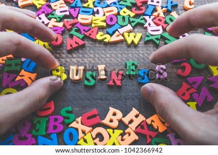 Wooden alphabet letters, business