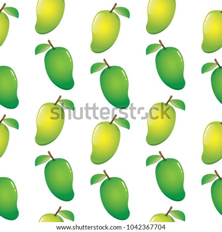mango seamless pattern on white background