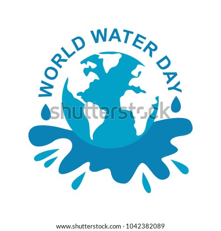 world water day poster. greeting. card. illustration. sticker