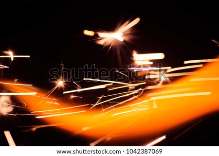 macro of sparkler, firework at night macro