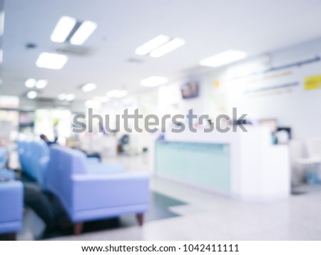 Abstract blur beautiful luxury hospital with light and interior for background
