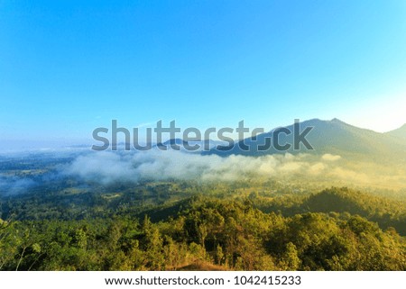 Mountains landscape,Dusk, Forest, Land, Meadow, Sunset
