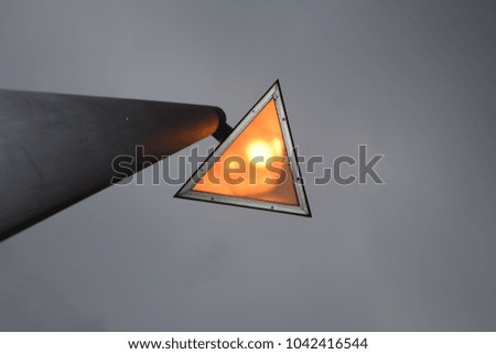 orange light post  