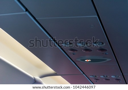 No smoking sign inside a Plane