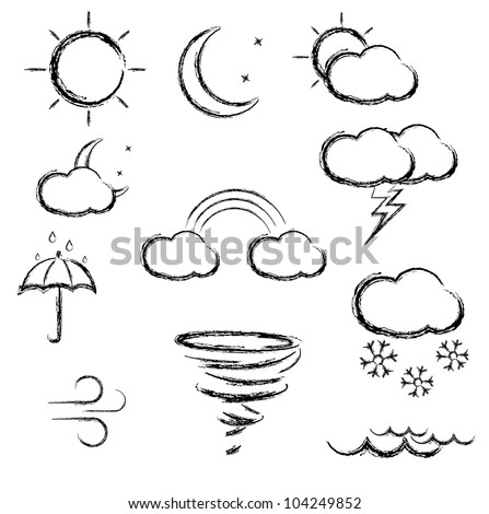Sketch style weather icons.
