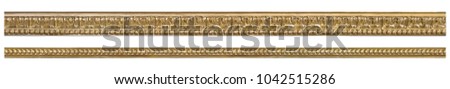 Golden decorative element isolated on white background