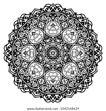 Abstract Mandala Modern Art pattern.Vintage decorative elements .Ethnic Mandala ornament.Vector Henna tattoo style. on isolate background for textile,greeting card, coloring book,print.