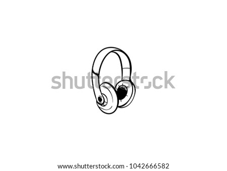 headphone doodle doodle icon vector 