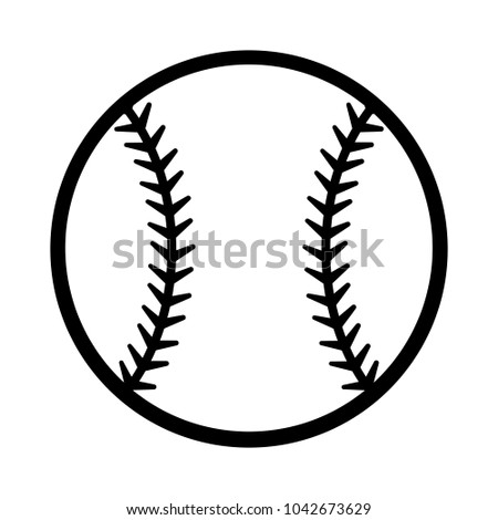 Baseball ball silhouette vector illustration isolated on white background. Ideal for logo design element, sticker, car decals and any kind of decoration.