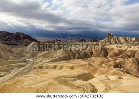 Scenic view of Zabriskie point in Death Valley