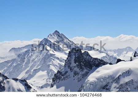 Winter landscape in the Matterhorn Royalty-Free Stock Photo #104276468