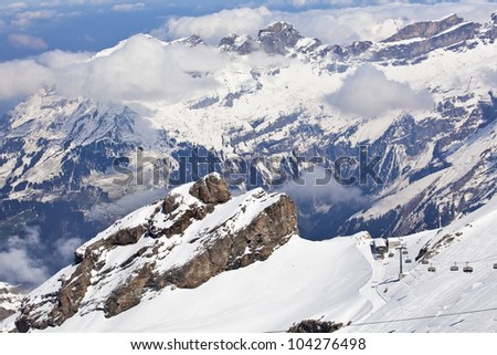 Winter landscape in the Matterhorn