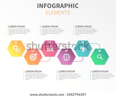 Coloful Timeline Horizontal Infographic template. Step by step. Vector Illustration