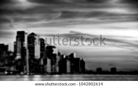 Digital blurred defocused Black and White High Contrast background from NYC, New York City