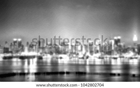 Digital blurred defocused Black and White High Contrast background from NYC, New York City