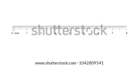 Ruler 8 inch. 8-inch grid with a division to one sixteenth. Measuring tool. Ruler Graduation. Ruler grid 8-inch. Size indicator units. Metric inch size indicators. Vector EPS10 Royalty-Free Stock Photo #1042809541