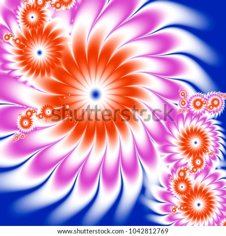 Abstract fractal flower background computer-generated image
