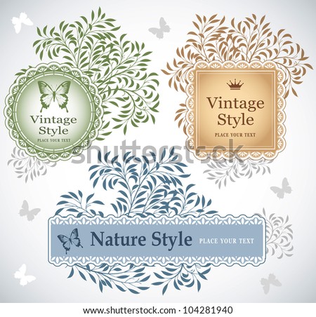 Set of eco labels in vintage style
