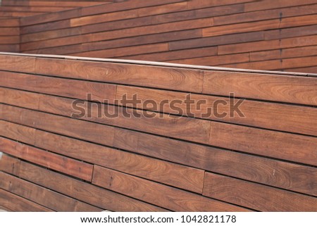 Diagonal wooden lines.