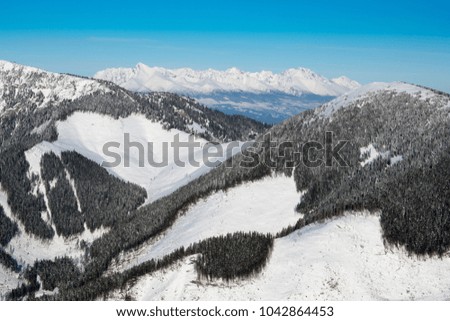 Panorama of High Tatras, view from Chopok mountain, Jasna, Low Tatras, Slovakia, Europe