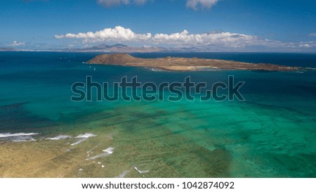 aerial view lobos island - fuerteventura - canary islands