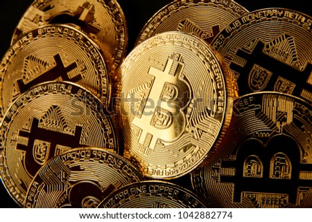 golden bitcoin cryptocurrency BTC Blockchain