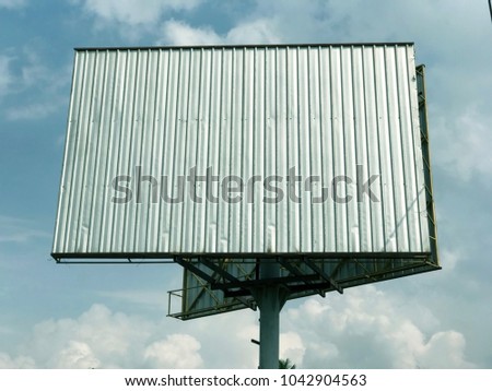 Blank  billboard on clear blue sky background for new asvertisement;